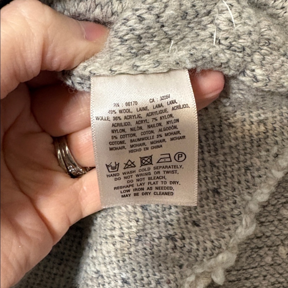 Sleeping on Snow Wool Mohair Blend Sweater Jacket Coat Cream Trim M - Picture 4 of 5